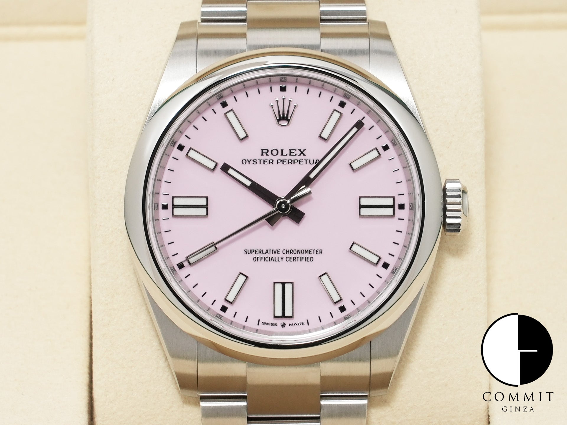 ロレックス オイスターパーペチュアル41 Ref.134300 ステンレススチール キャンディピンク文字盤 未使用 mmmh4xce