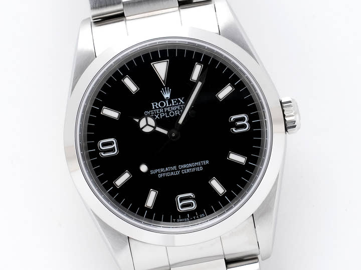 ロレックス エクスプローラーI Ref.14270 ステンレススチール ブラック文字盤 オイスターブレスレット 美中古 4wmtmffw