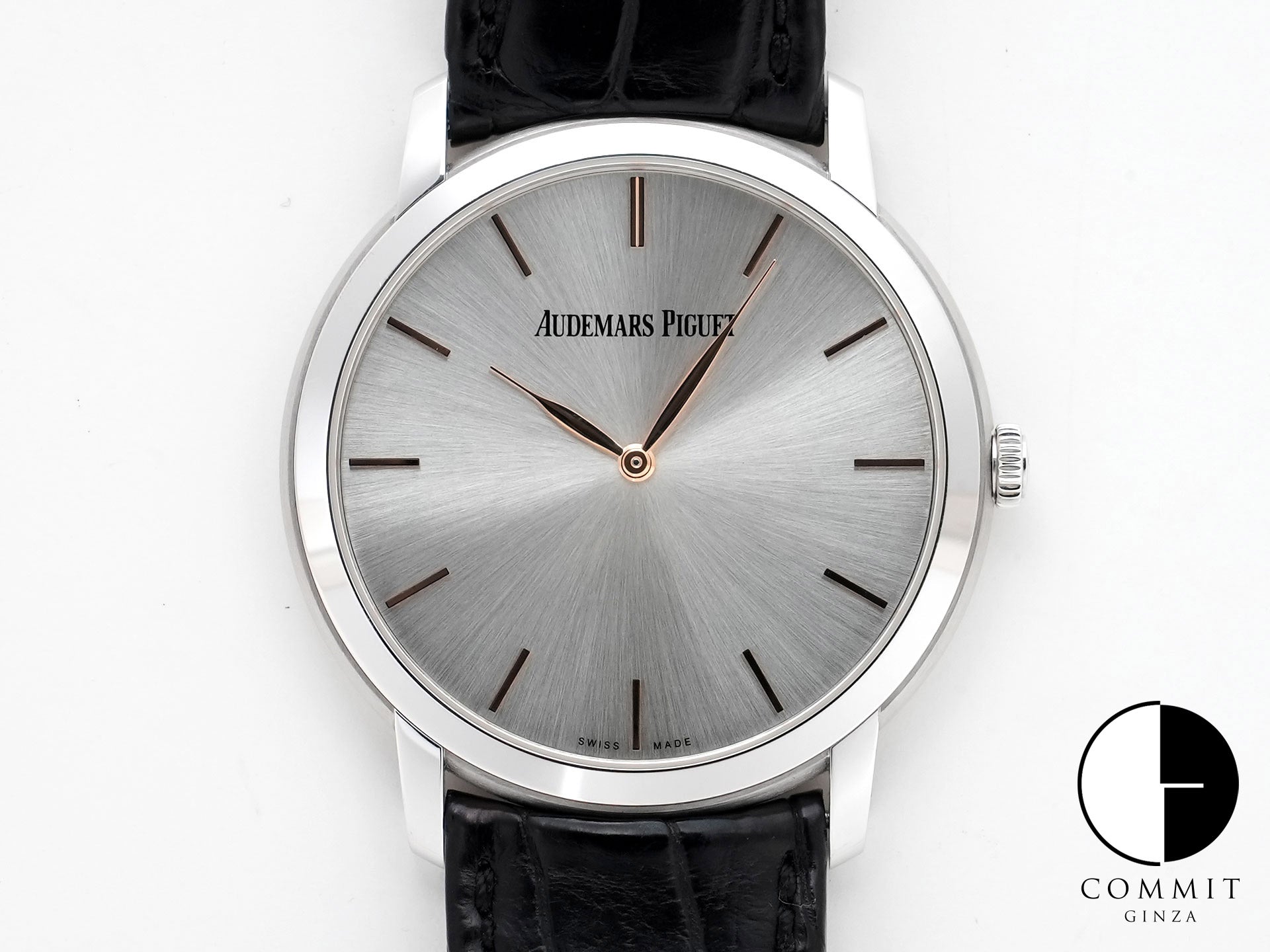 オーデマピゲ ジュール オーデマ エクストラシン Ref.15180BC.OO.A002CR.01 ホワイトゴールド シルバー文字盤 中古 55b295zn