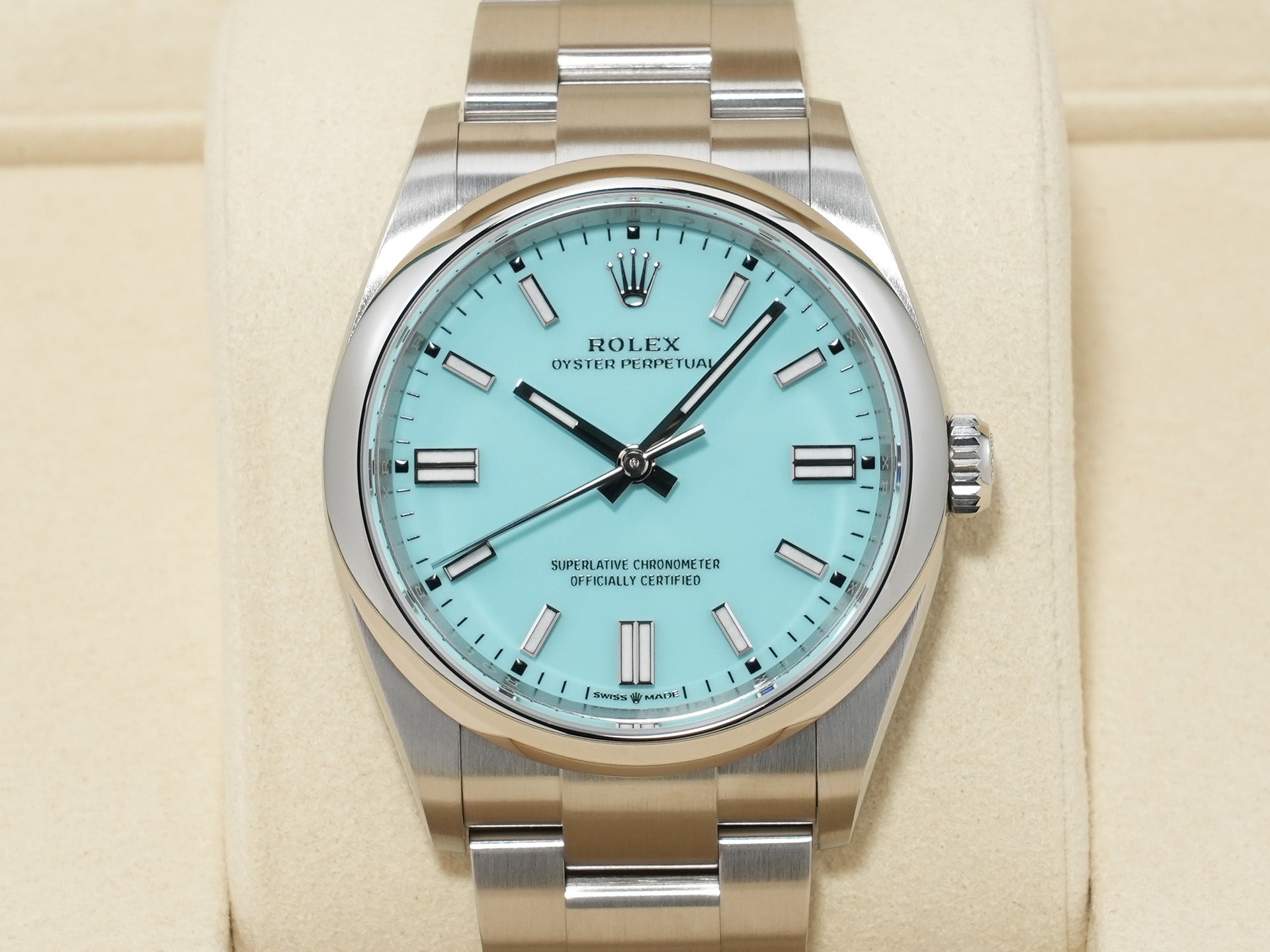 ロレックス オイスターパーペチュアル36 Ref.126000 ステンレススチール ターコイズ文字盤 未使用 rnic5wfx