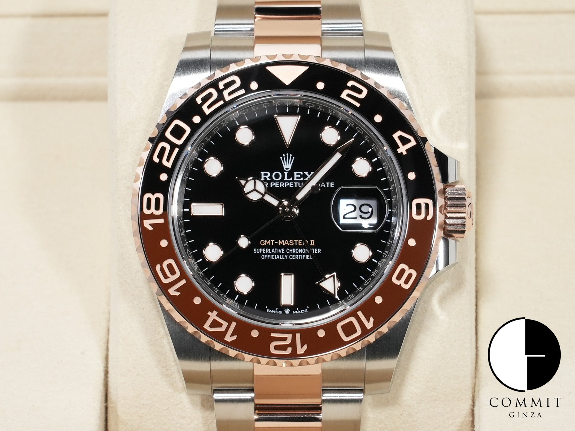ロレックス GMTマスターII Ref.126711CHNR ステンレススチール/エバーローズゴールド ブラック文字盤 オイスターブレスレット 未使用 a2dyzq4r