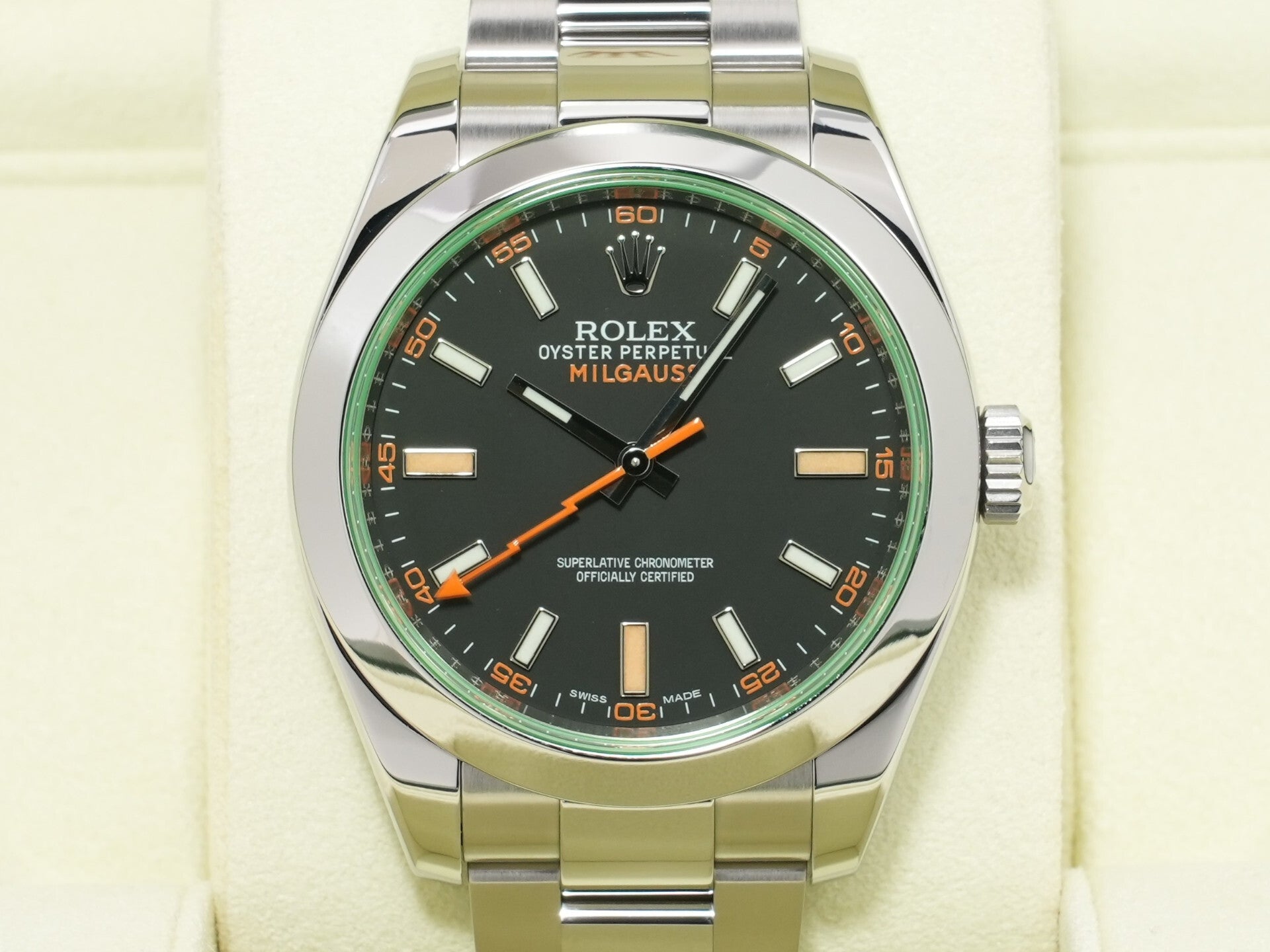 ロレックス ミルガウス Ref.116400GV ステンレススチール ブラック文字盤 美品 5gfjcifx