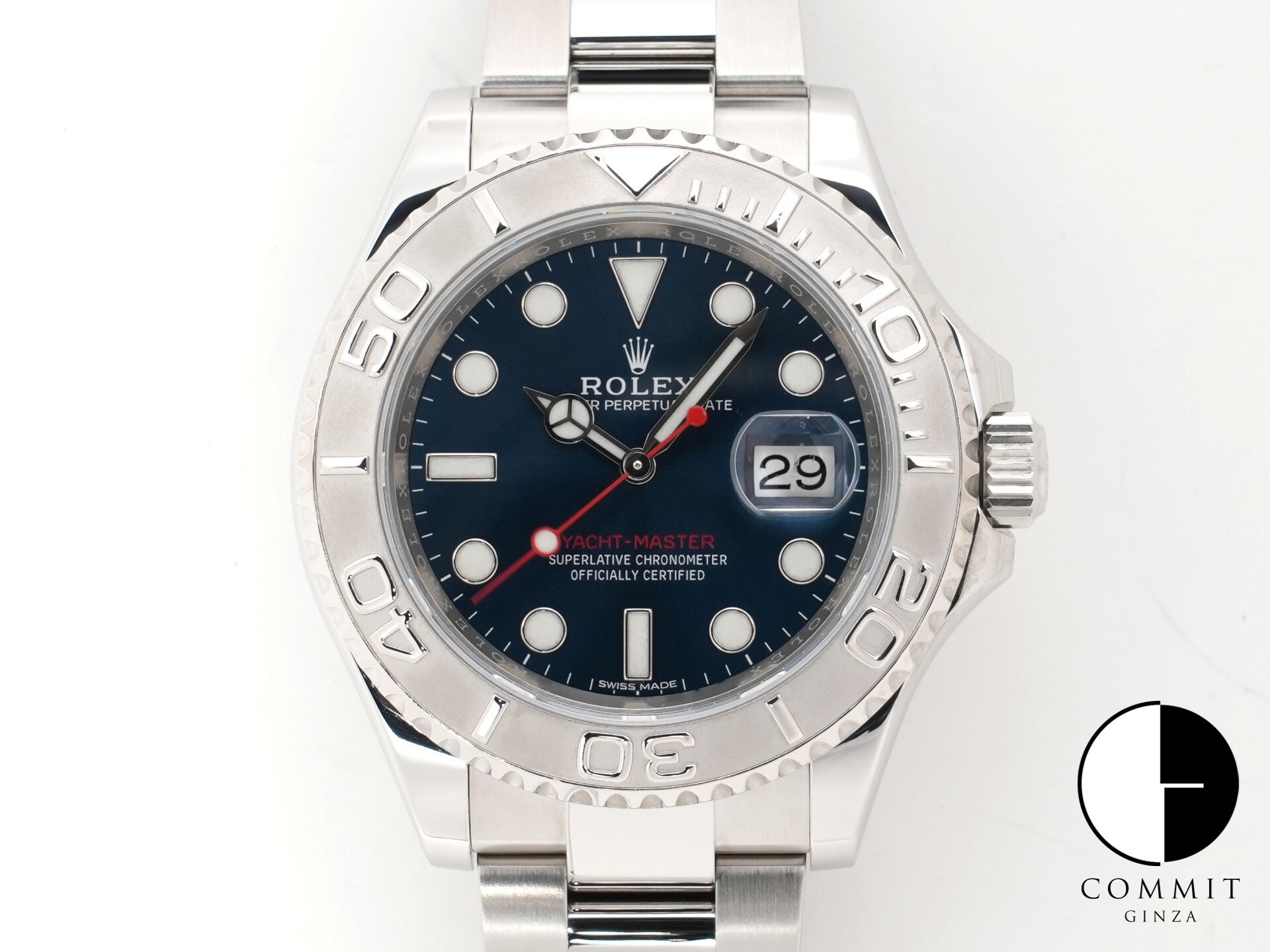 ロレックス ヨットマスター40 Ref.116622 ステンレススチール/プラチナ ブルー文字盤 美中古 hdam735g