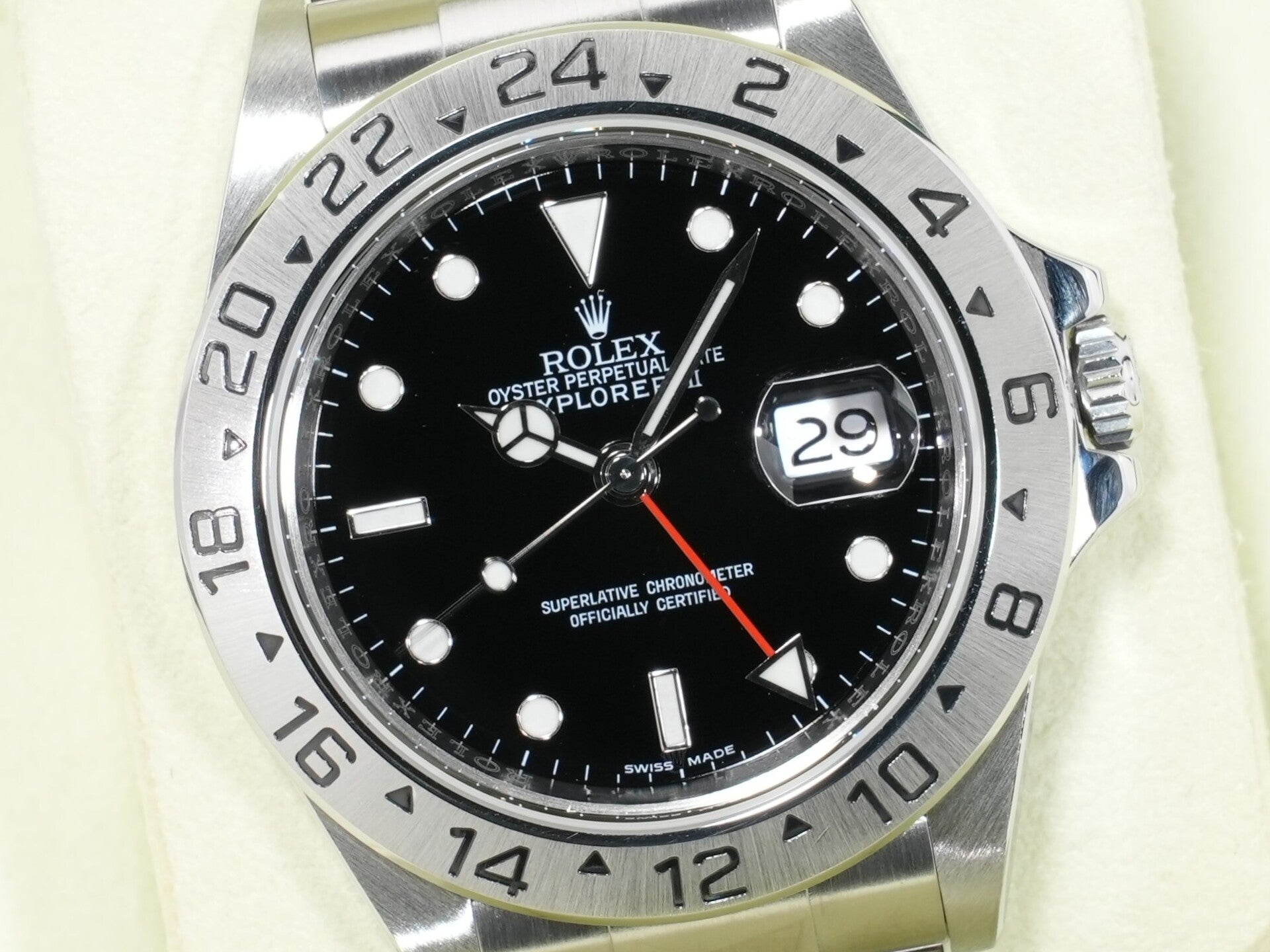 ROLEX Explorer II Ref. 16570 Stainless Steel Black Dial Oyster Bracelet Excellent Used Condition axqjg58u