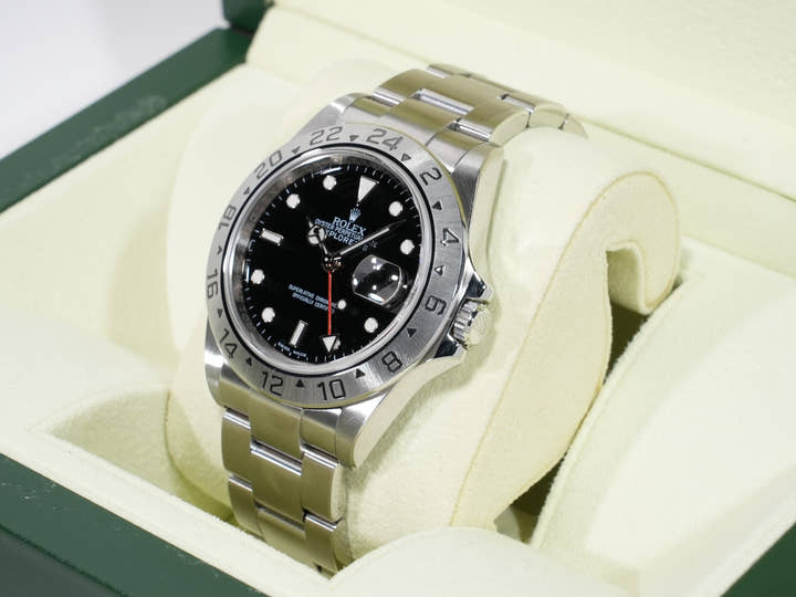 ROLEX Explorer II Ref. 16570 Stainless Steel Black Dial Oyster Bracelet Excellent Used Condition axqjg58u
