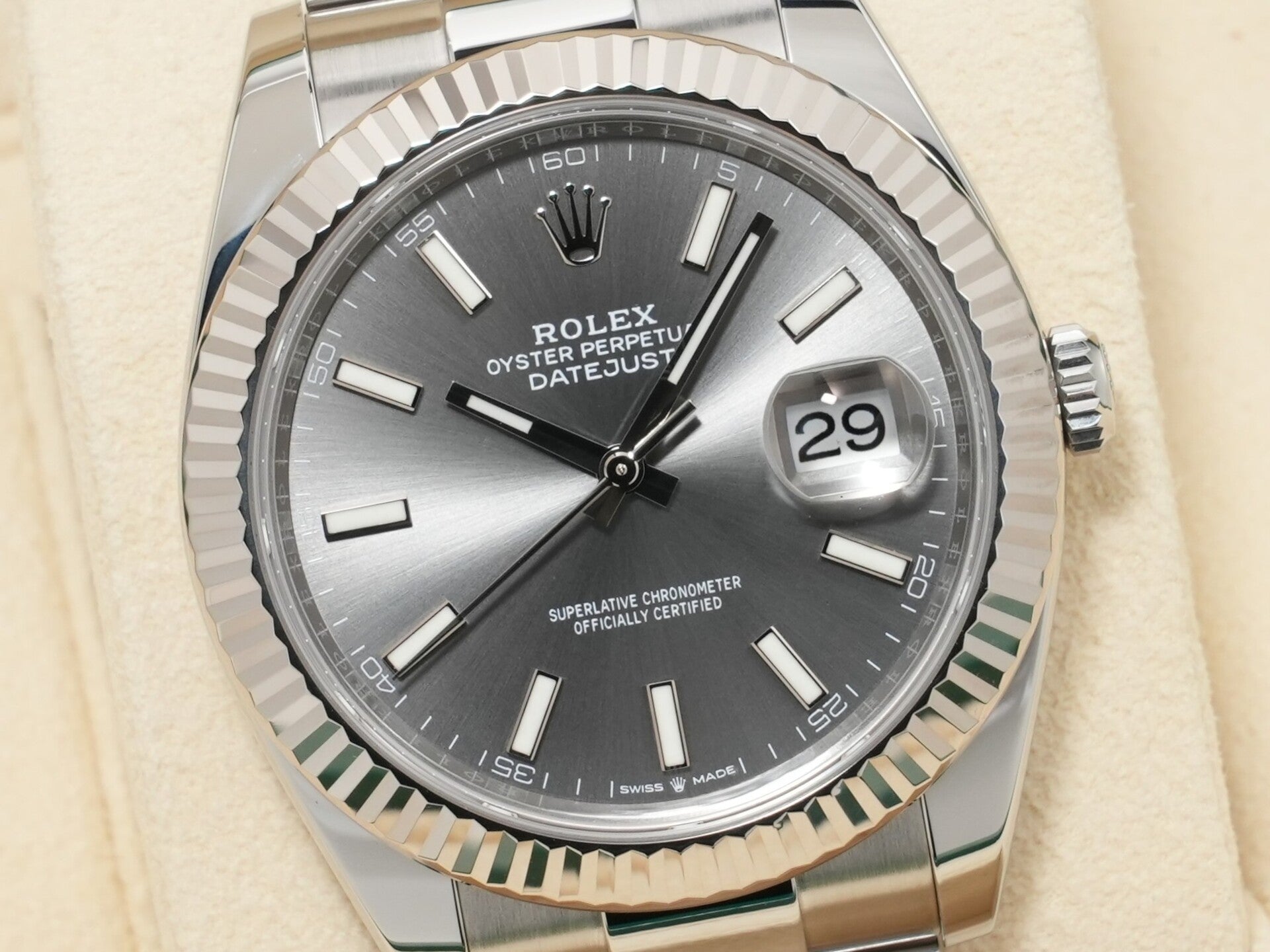 ROLEX Datejust 41 Ref.126334 Stainless Steel/White Gold Slate Dial Oyster Bracelet Excellent Used 6yfsnwvu
