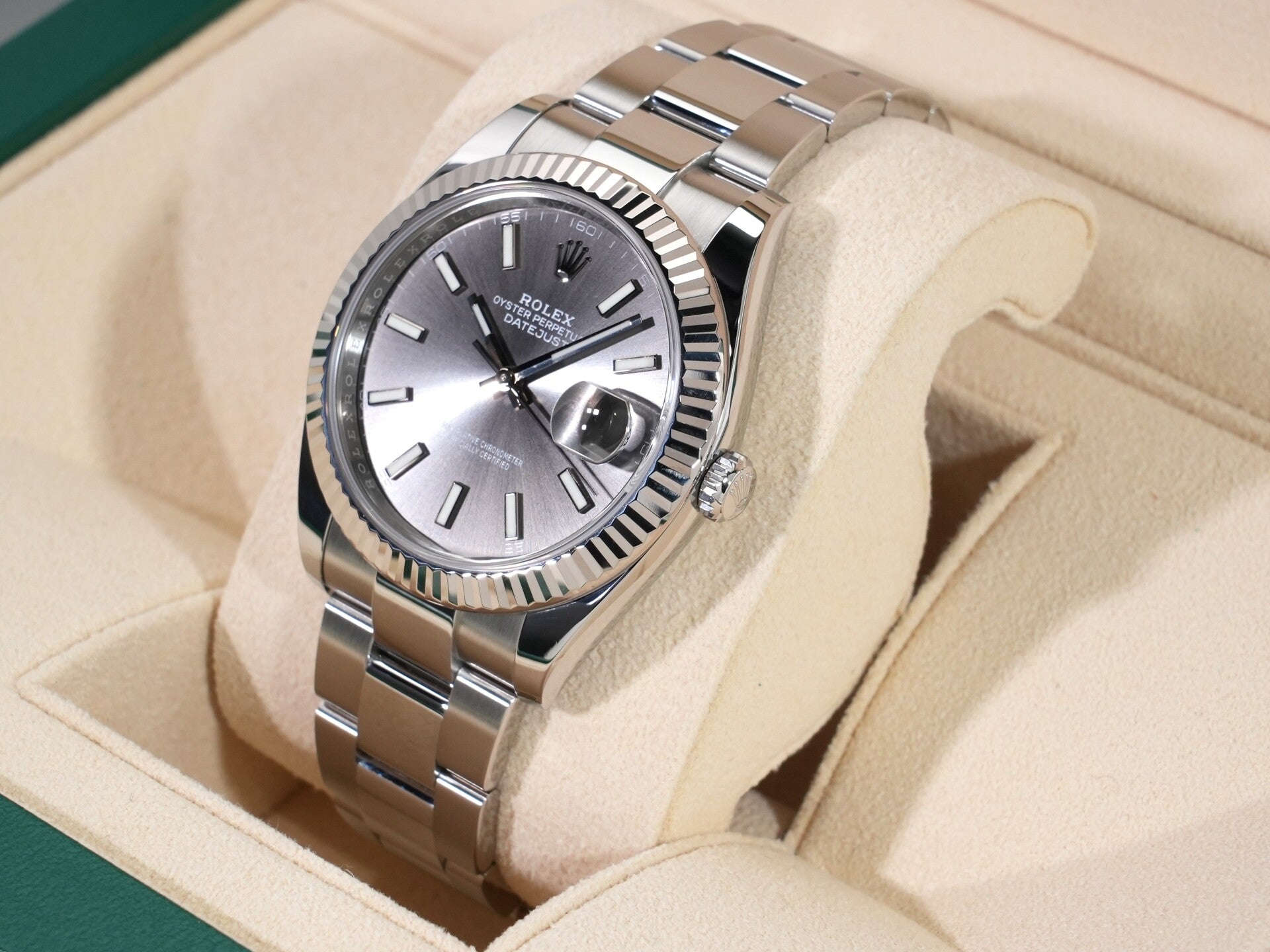 ROLEX Datejust 41 Ref.126334 Stainless Steel/White Gold Slate Dial Oyster Bracelet Excellent Used 6yfsnwvu