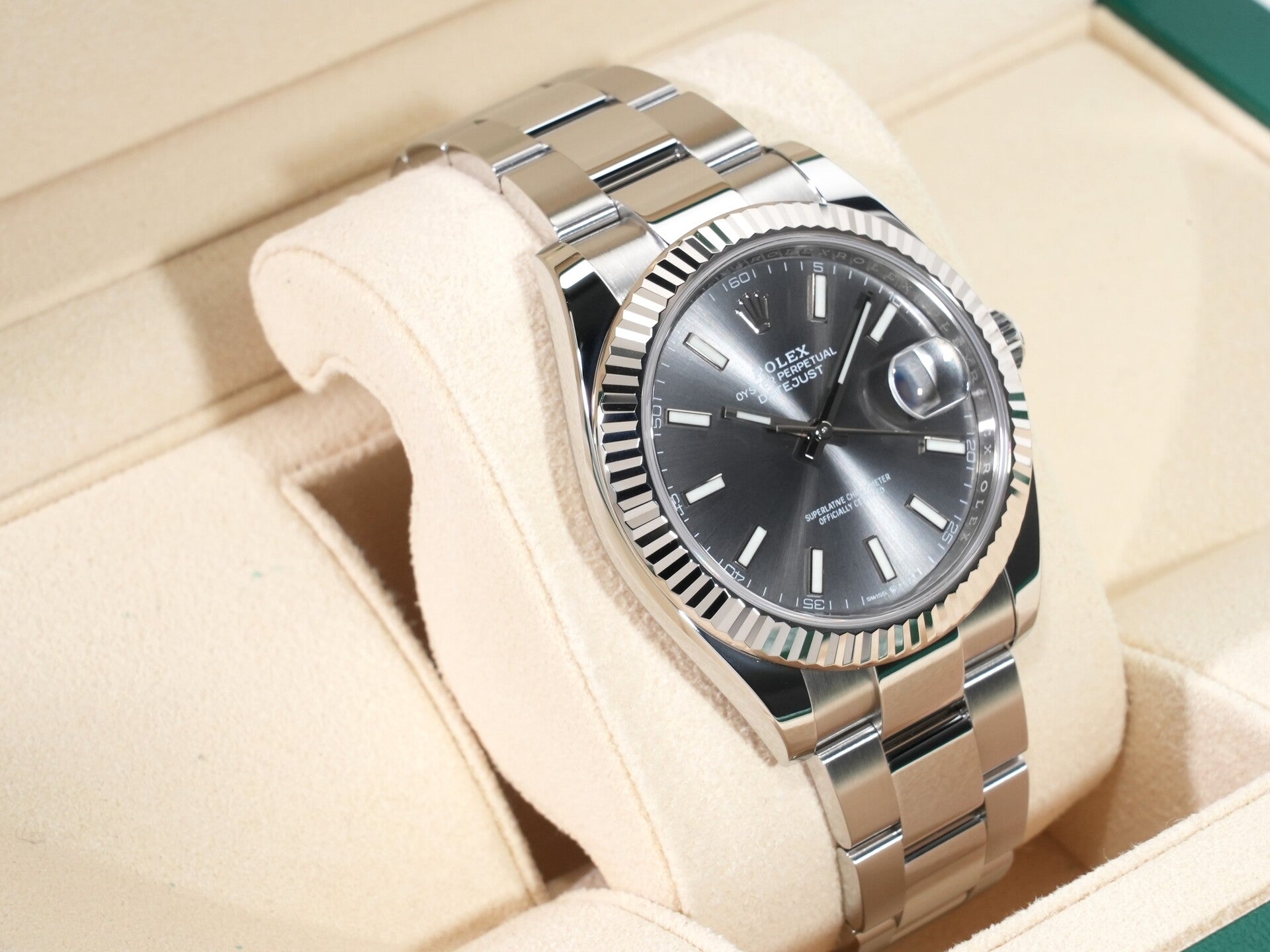 ROLEX Datejust 41 Ref.126334 Stainless Steel/White Gold Slate Dial Oyster Bracelet Excellent Used 6yfsnwvu
