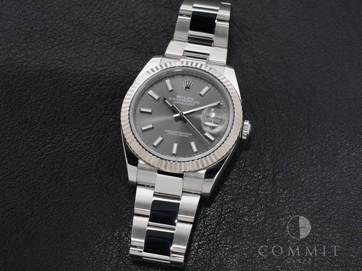 ROLEX Datejust 41 Ref.126334 Stainless Steel/White Gold Slate Dial Oyster Bracelet Excellent Used 6yfsnwvu