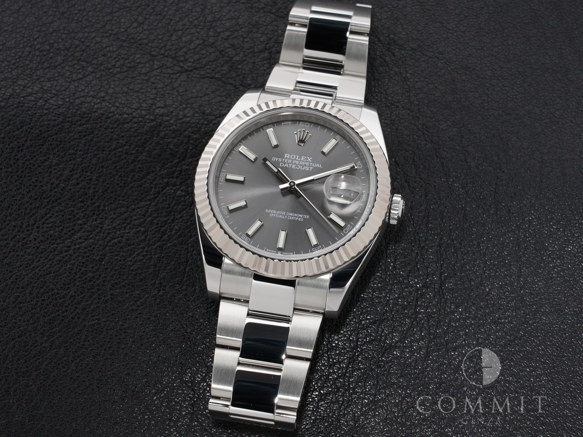 ROLEX Datejust 41 Ref.126334 Stainless Steel/White Gold Slate Dial Oyster Bracelet Excellent Used 6yfsnwvu