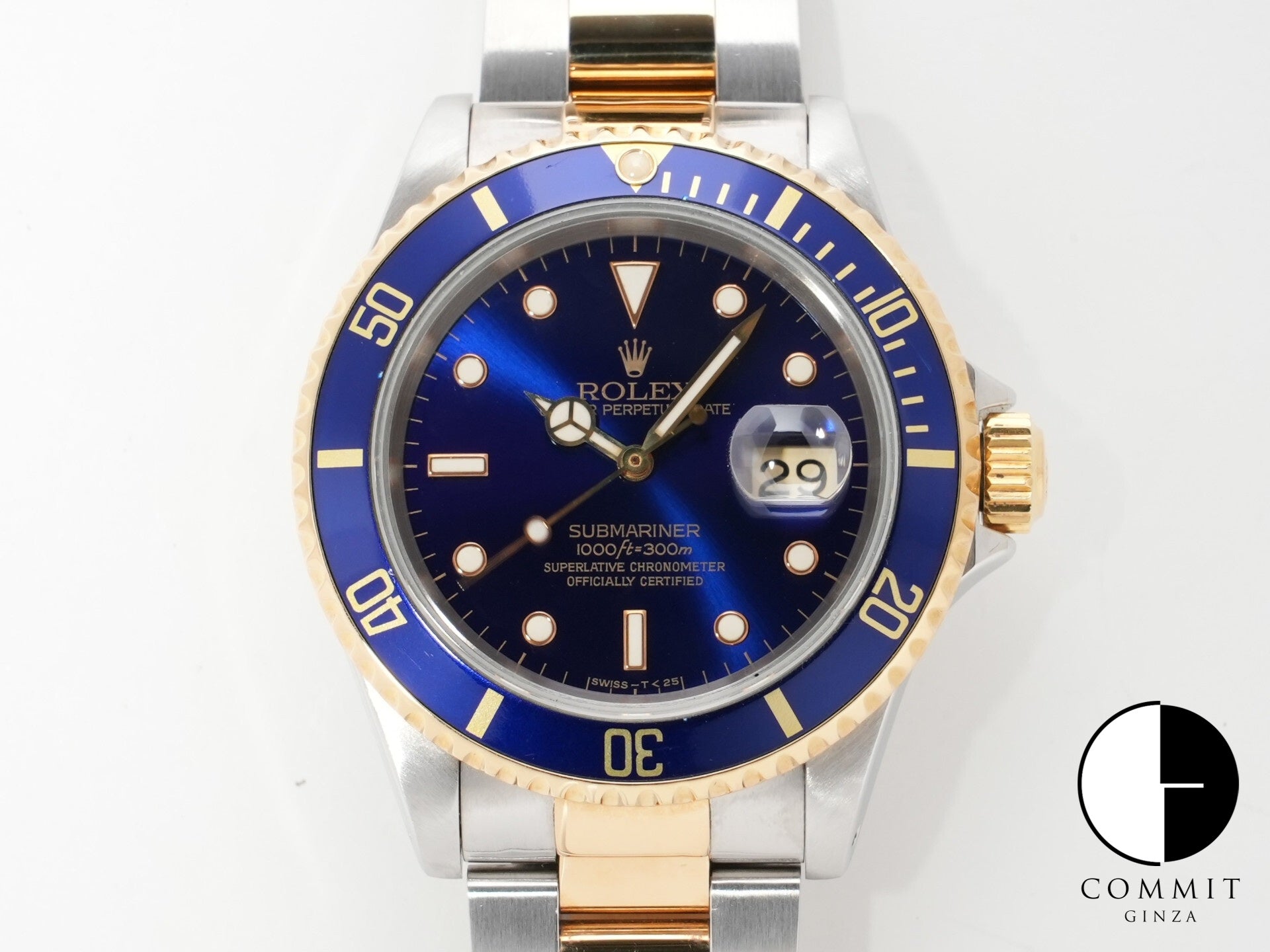 ロレックス サブマリーナー デイト Ref.16613 ステンレススチール/イエローゴールド ブルー文字盤 中古 dequfraj
