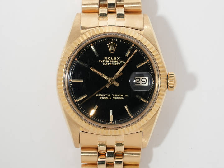 ロレックス デイトジャスト Ref.1601 イエローゴールド ブラック文字盤 中古 9rv23uux