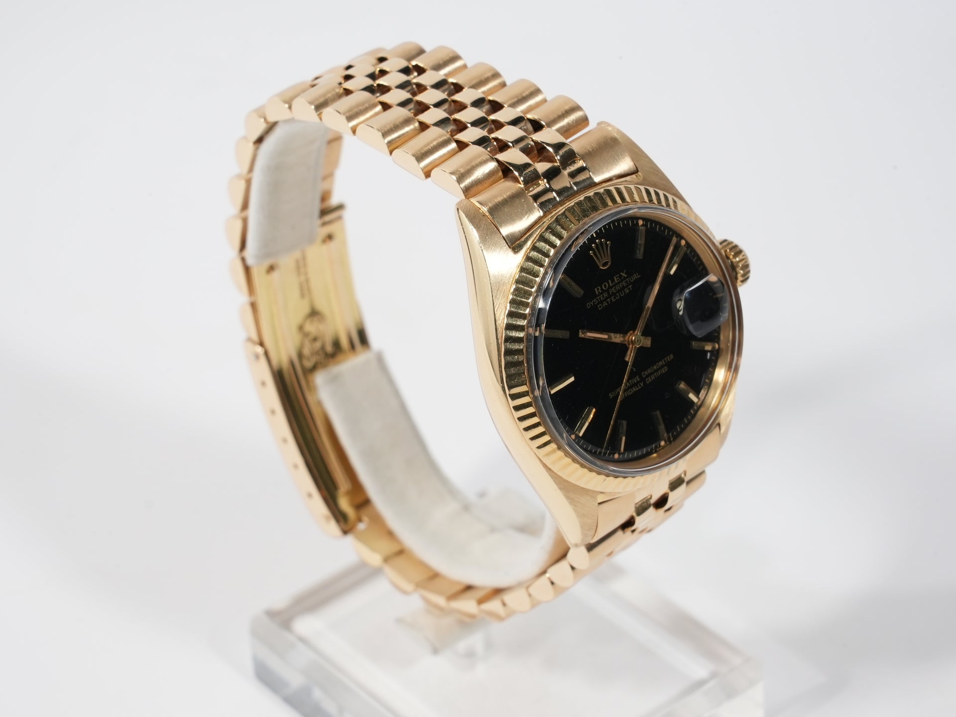 ロレックス デイトジャスト Ref.1601 イエローゴールド ブラック文字盤 中古 9rv23uux