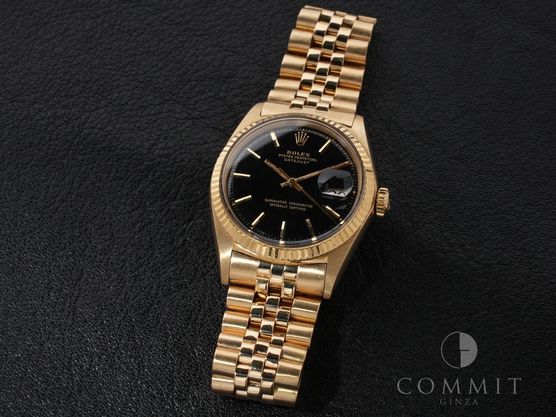 ロレックス デイトジャスト Ref.1601 イエローゴールド ブラック文字盤 中古 9rv23uux