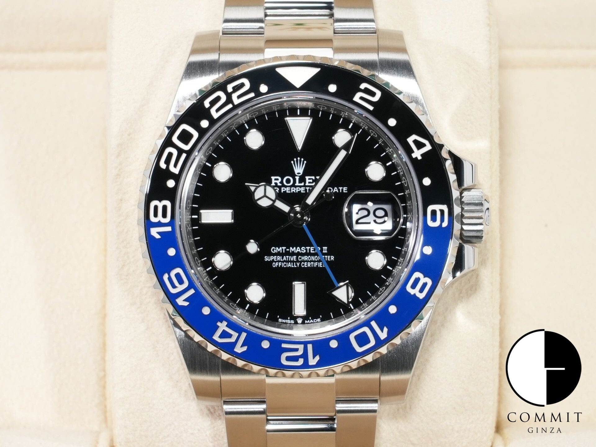 ロレックス GMTマスターII Ref.126710BLNR ステンレススチール ブラック文字盤 オイスターブレスレット 美品 npaa86ek