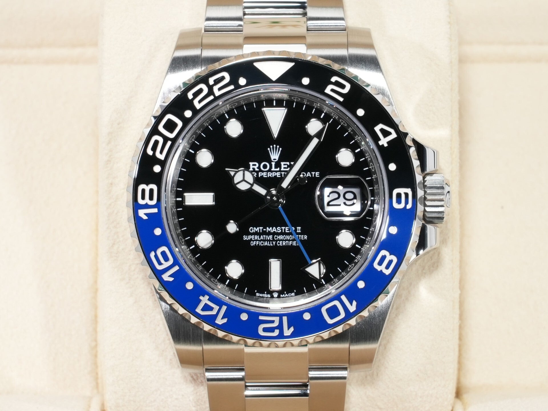 ロレックス GMTマスターII Ref.126710BLNR ステンレススチール ブラック文字盤 オイスターブレスレット 美品 npaa86ek