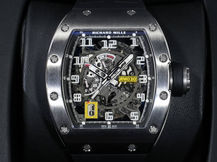 リシャールミル オートマティック デクラッチャブル ローター Ref.RM030 チタン スケルトン文字盤 美品 buhxv2y2