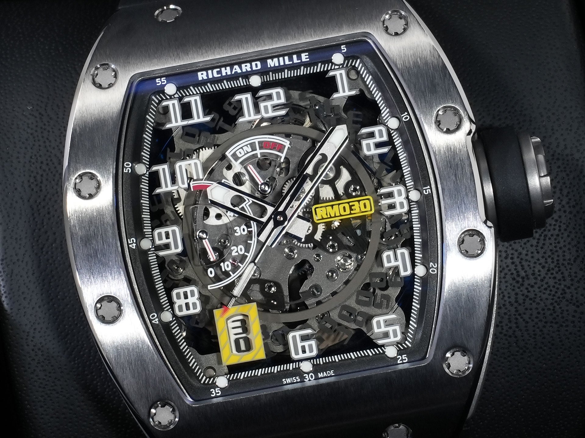 リシャールミル オートマティック デクラッチャブル ローター Ref.RM030 チタン スケルトン文字盤 美品 buhxv2y2