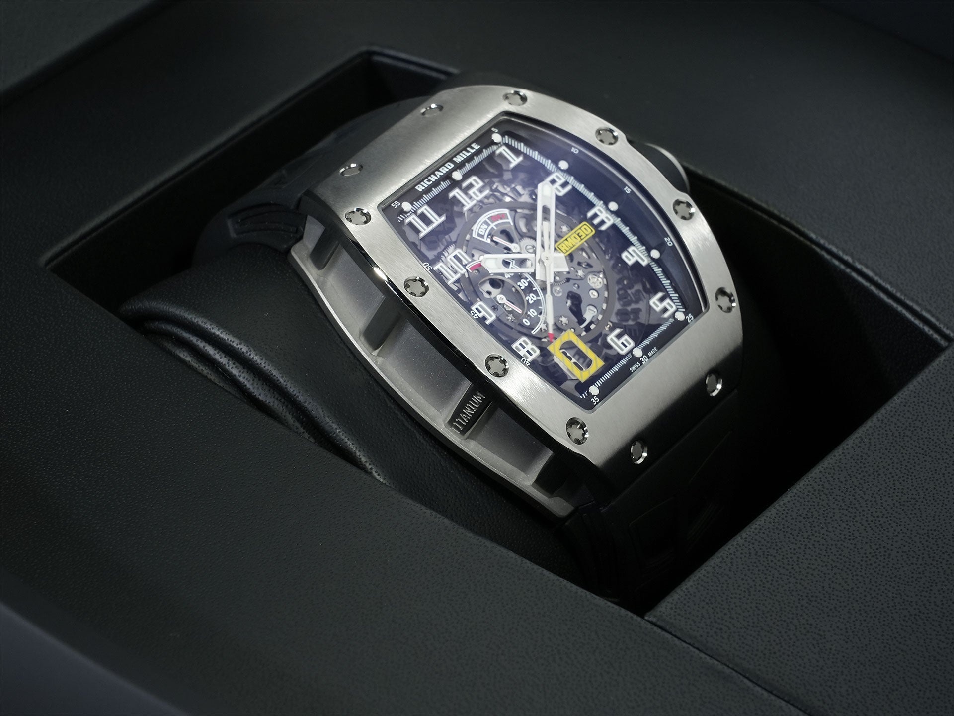 リシャールミル オートマティック デクラッチャブル ローター Ref.RM030 チタン スケルトン文字盤 美品 buhxv2y2