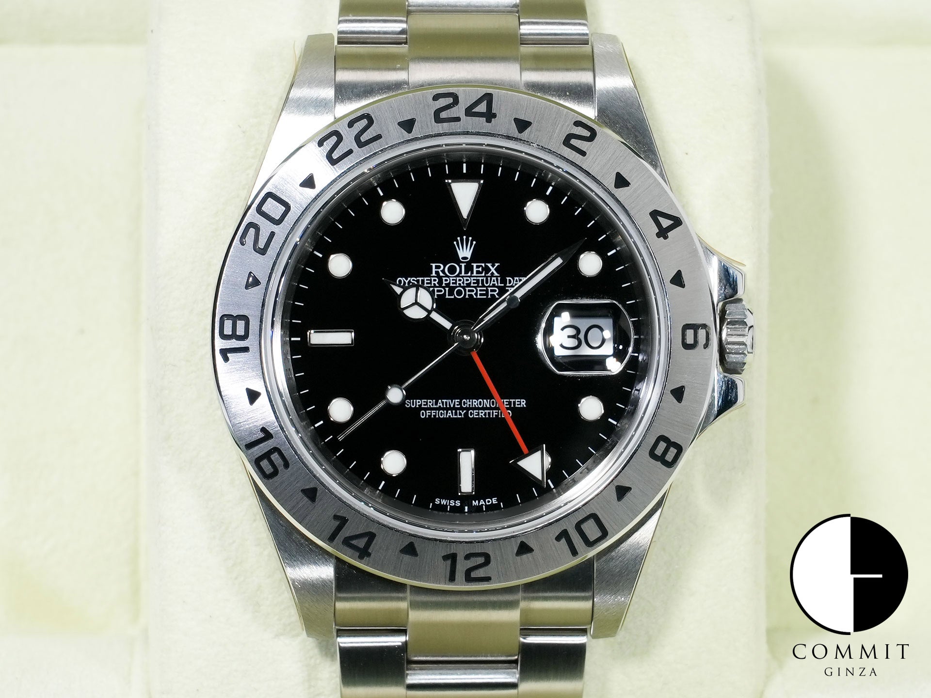 ロレックス エクスプローラーII Ref.16570 ステンレススチール ブラック文字盤 オイスターブレスレット デッドストック ofzbh68s