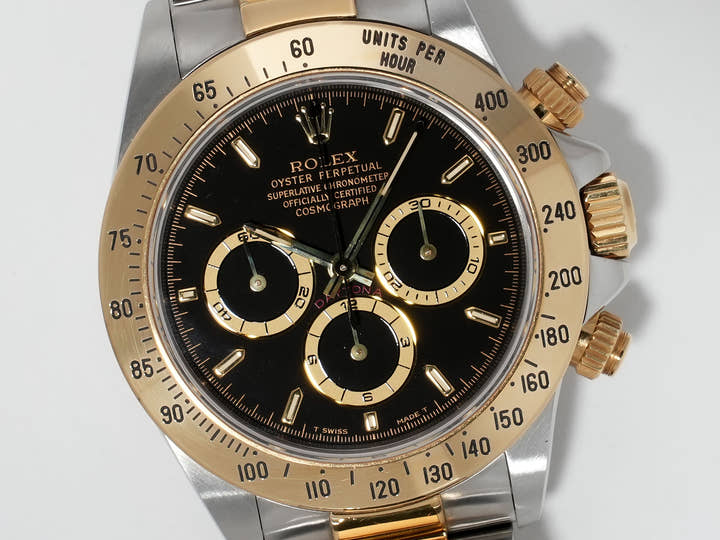 ロレックス デイトナ エルプリメロ Ref.16523 ステンレススチール/イエローゴールド ブラック文字盤 中古 5wrnya2v