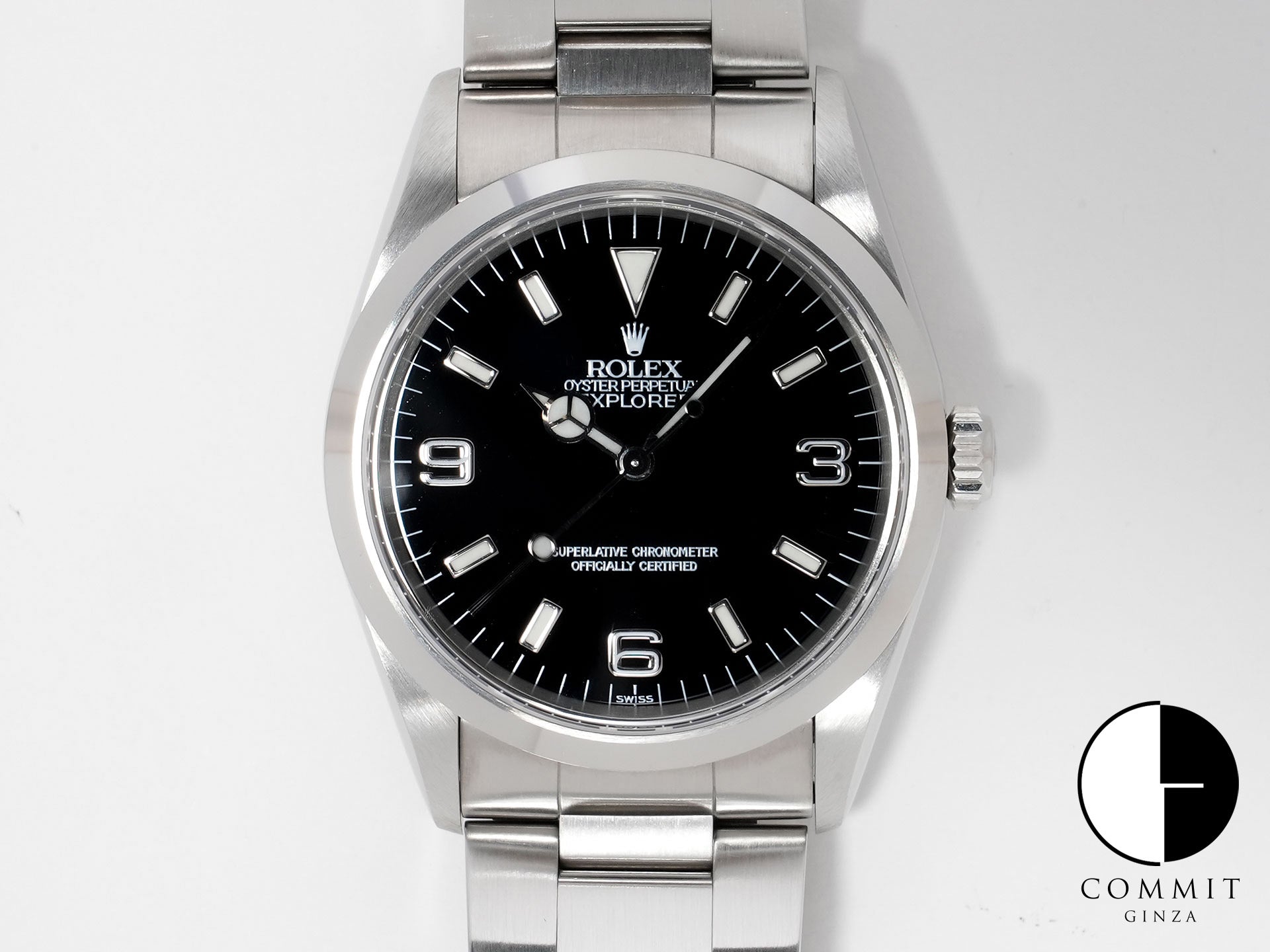 ロレックス エクスプローラーI Ref.14270 ステンレススチール ブラック文字盤 オイスターブレスレット 美中古 yv7dfmpq