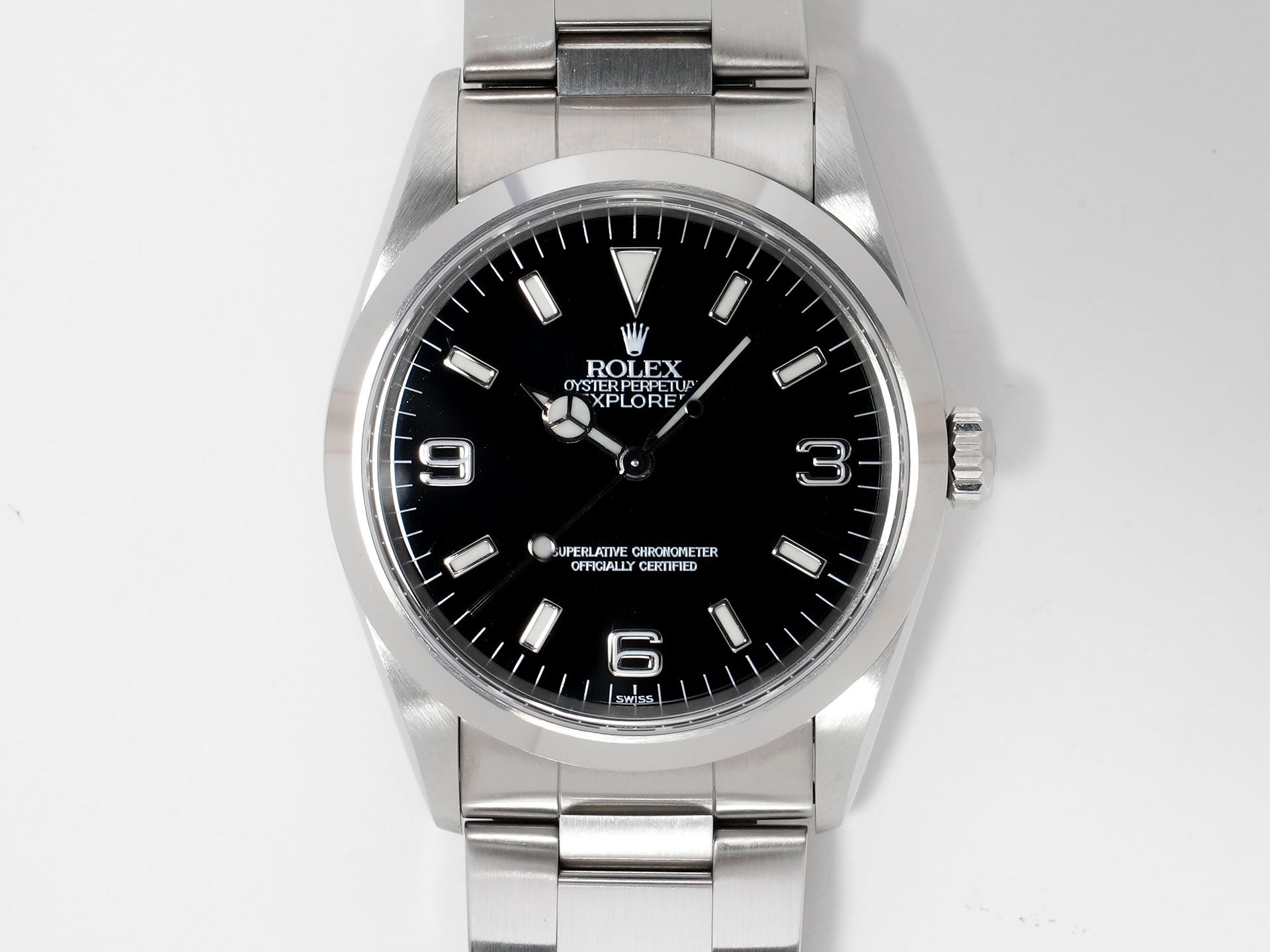 ロレックス エクスプローラーI Ref.14270 ステンレススチール ブラック文字盤 オイスターブレスレット 美中古 yv7dfmpq