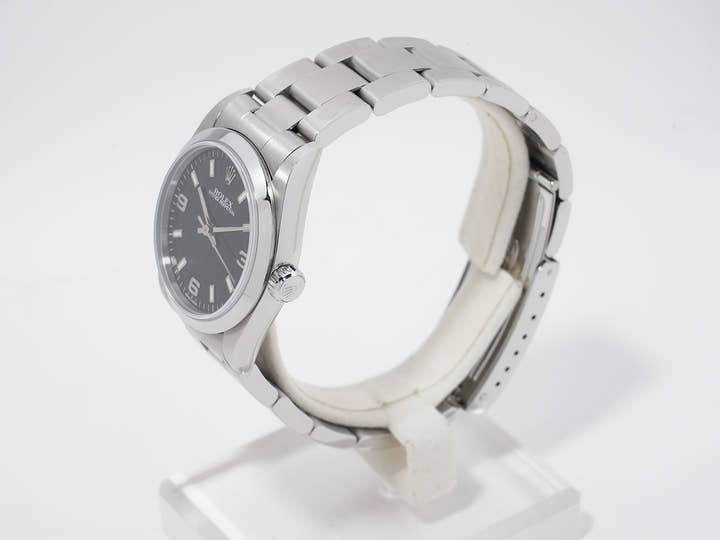 ロレックス オイスターパーペチュアル Ref.77080 ステンレススチール ブラック文字盤 美中古 rq5s3r3u