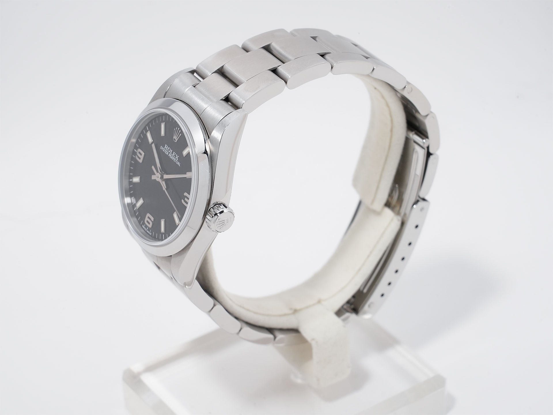 ロレックス オイスターパーペチュアル Ref.77080 ステンレススチール ブラック文字盤 美中古 rq5s3r3u