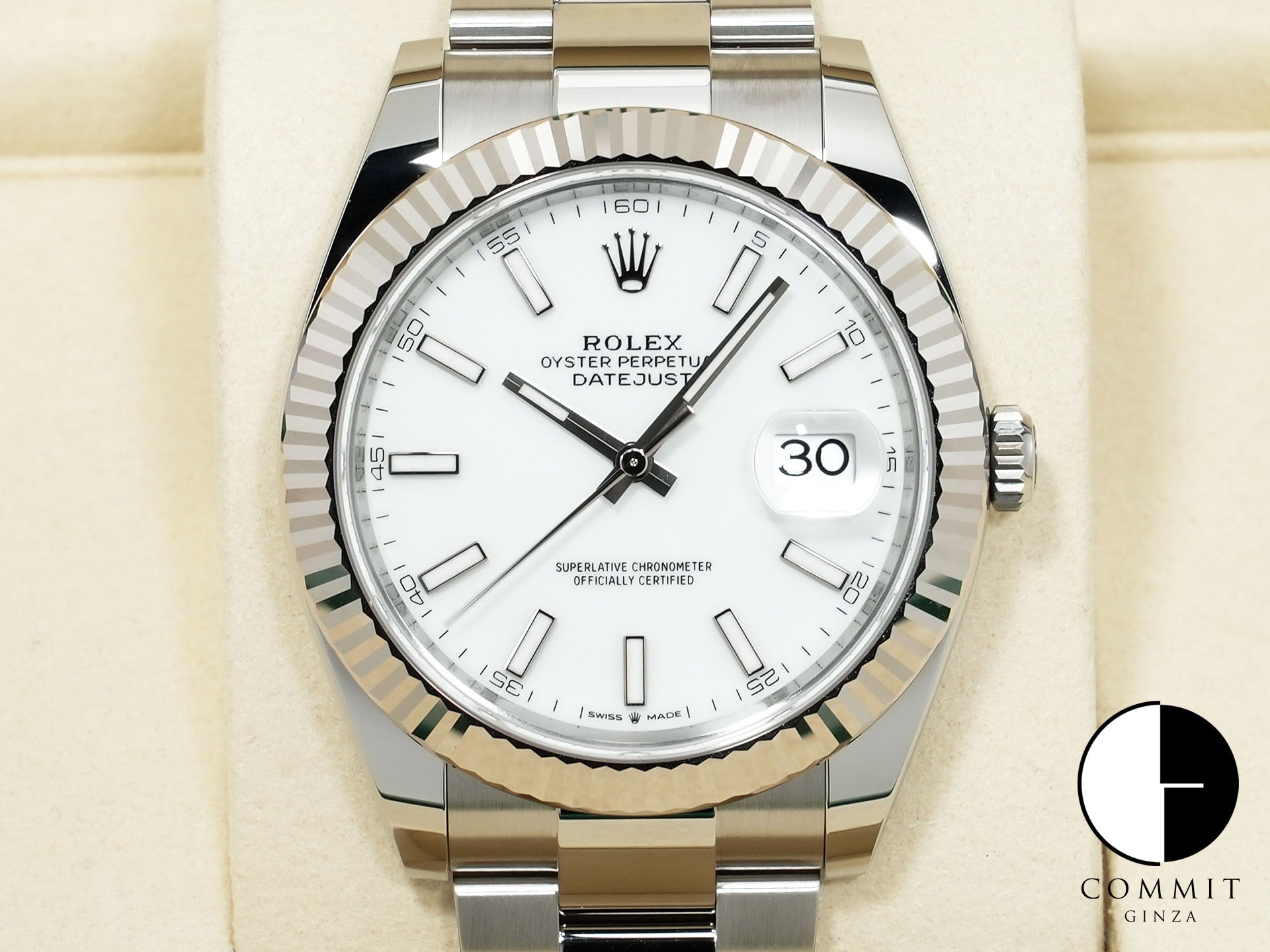 ロレックス デイトジャスト41 Ref.126334 ステンレススチール/ホワイトゴールド ホワイト文字盤 オイスターブレスレット 未使用 crrmuaob