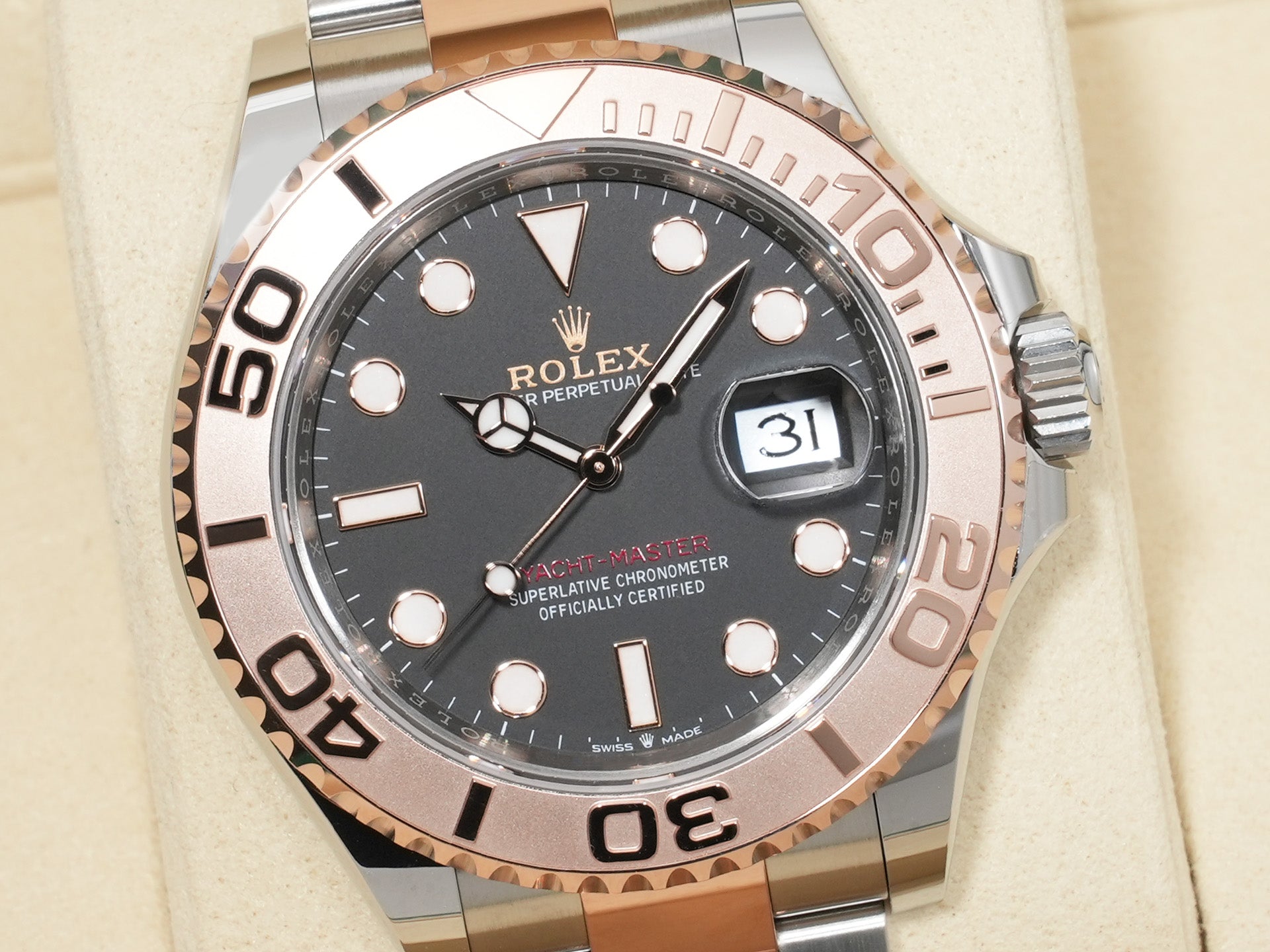 ロレックス ヨットマスター40 Ref.126621 ステンレススチール/エバーローズゴールド ブラック文字盤 未使用 858hdez9