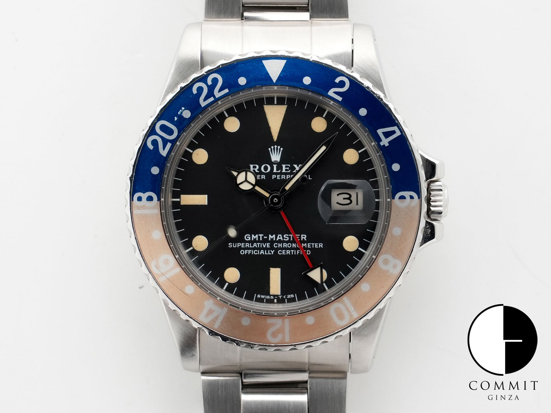 ロレックス GMTマスター Ref.1675 ステンレススチール ブラック文字盤 オイスターブレスレット 中古 kjkbv3i2