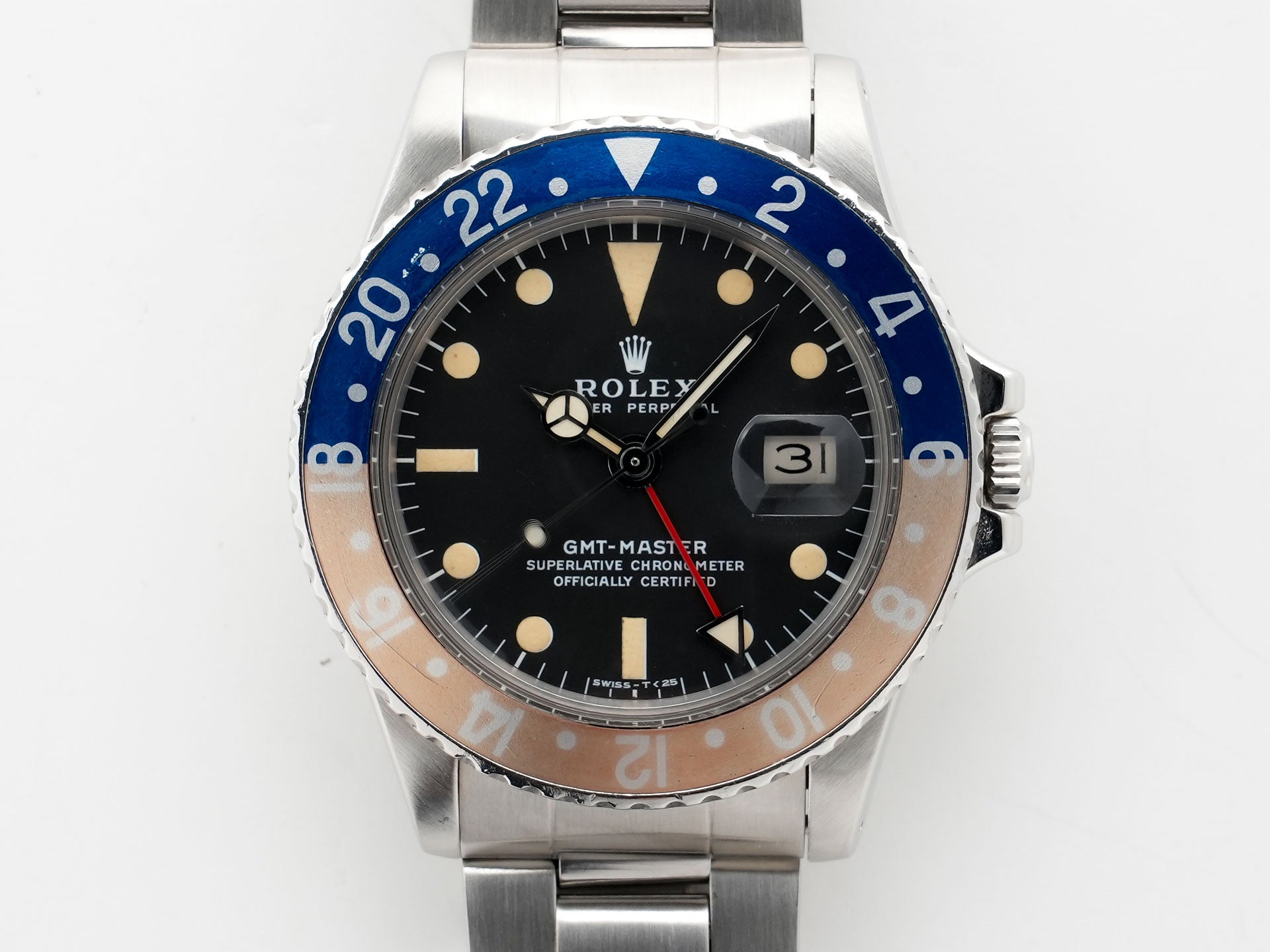 ロレックス GMTマスター Ref.1675 ステンレススチール ブラック文字盤 オイスターブレスレット 中古 kjkbv3i2