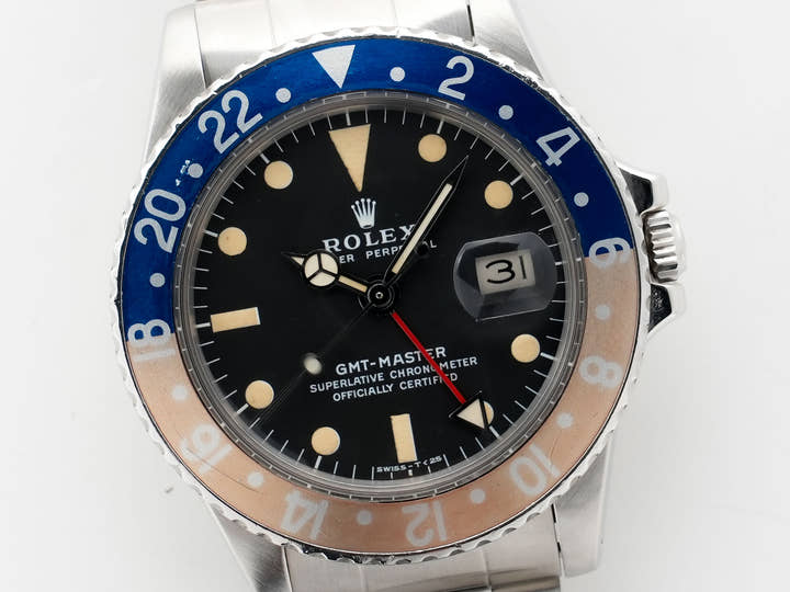 ロレックス GMTマスター Ref.1675 ステンレススチール ブラック文字盤 オイスターブレスレット 中古 kjkbv3i2