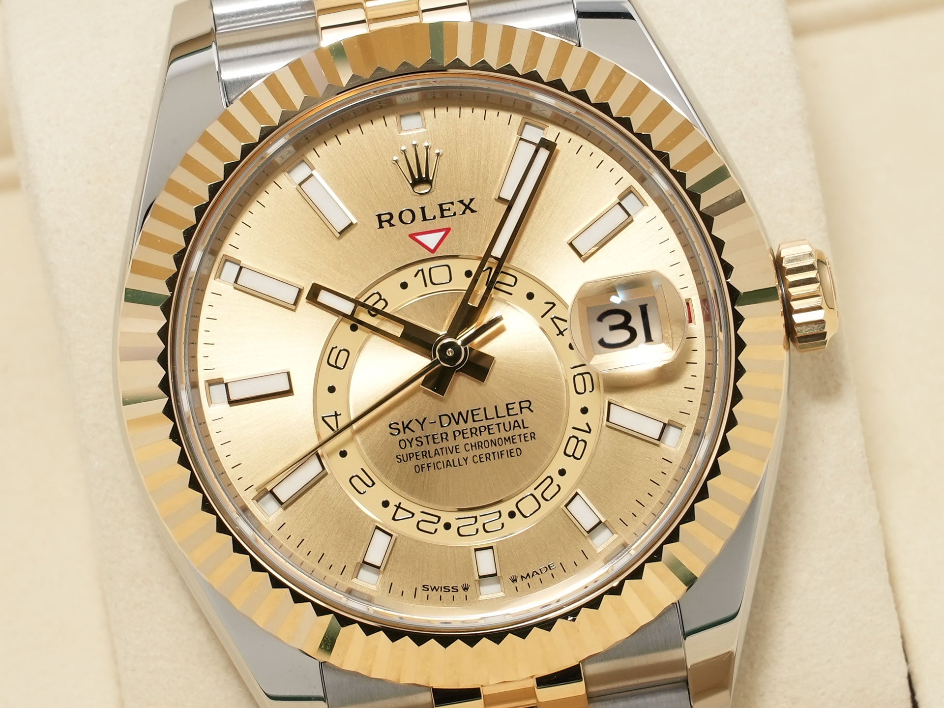 ロレックス スカイドゥエラー Ref.336933 ステンレススチール/イエローゴールド シャンパンカラー文字盤 ジュビリーブレスレット 中古 2nfjfcds