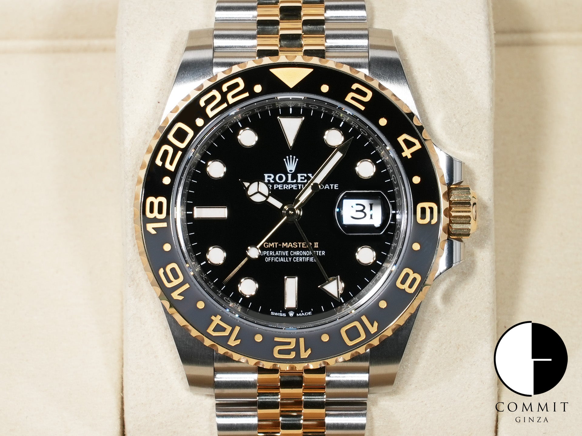 ロレックス GMTマスターII Ref.126713GRNR ステンレススチール/イエローゴールド ブラック文字盤 ジュビリーブレスレット 未使用 cmaujbzh
