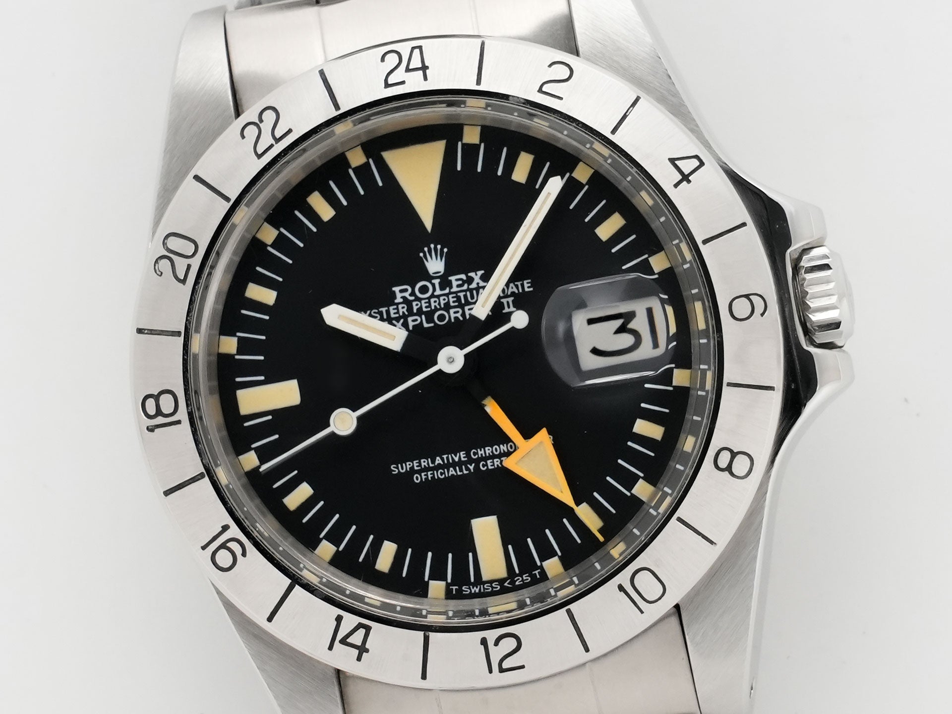 ロレックス エクスプローラーII Ref.1655 ステンレススチール ブラック文字盤 オイスターブレスレット 中古 apa58pym