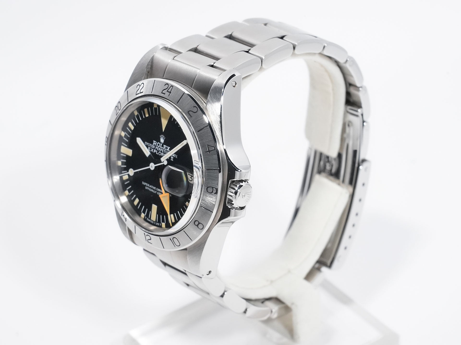 ロレックス エクスプローラーII Ref.1655 ステンレススチール ブラック文字盤 オイスターブレスレット 中古 apa58pym