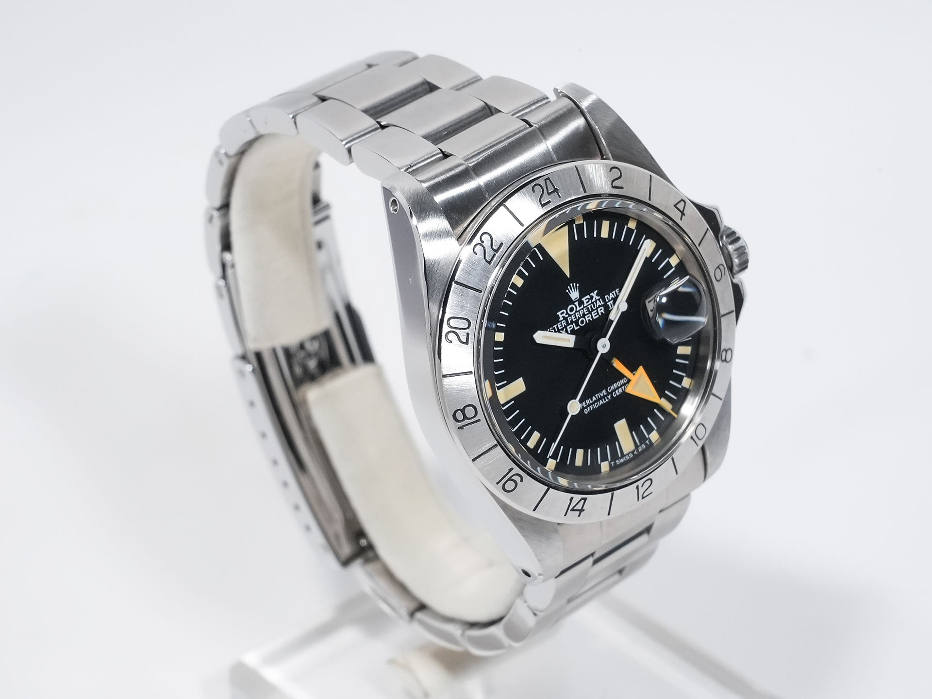 ロレックス エクスプローラーII Ref.1655 ステンレススチール ブラック文字盤 オイスターブレスレット 中古 apa58pym