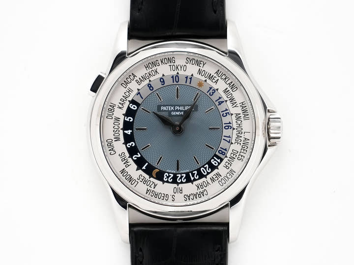 パテックフィリップ コンプリケーション ワールドタイム Ref.5110P-001 プラチナ ブルー文字盤 中古 eor9cc3k