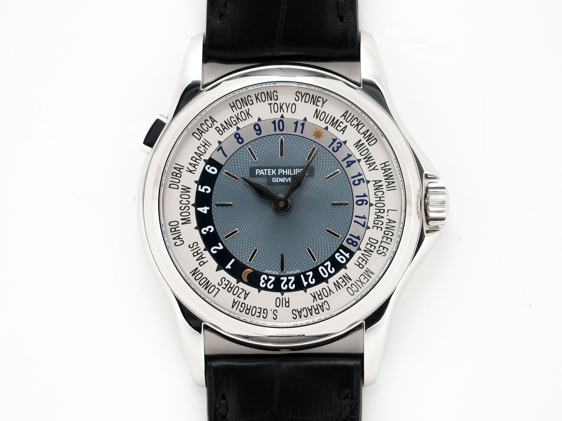 パテックフィリップ コンプリケーション ワールドタイム Ref.5110P-001 プラチナ ブルー文字盤 中古 eor9cc3k