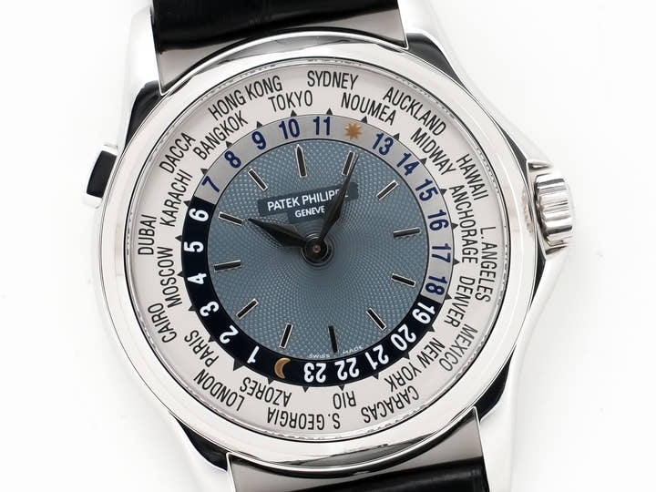 パテックフィリップ コンプリケーション ワールドタイム Ref.5110P-001 プラチナ ブルー文字盤 中古 eor9cc3k