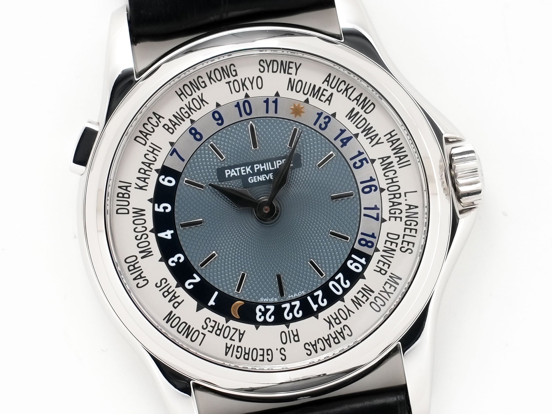 パテックフィリップ コンプリケーション ワールドタイム Ref.5110P-001 プラチナ ブルー文字盤 中古 eor9cc3k