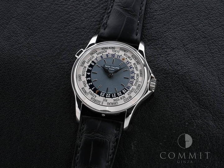パテックフィリップ コンプリケーション ワールドタイム Ref.5110P-001 プラチナ ブルー文字盤 中古 eor9cc3k