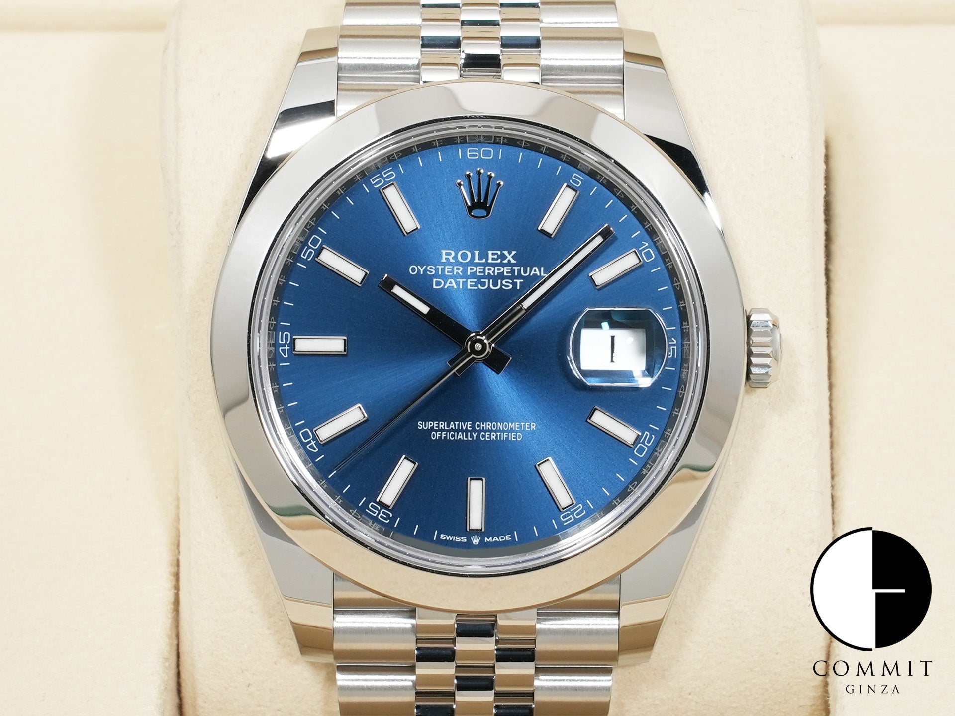 ロレックス デイトジャスト41 Ref.126300 ステンレススチール ブライトブルー文字盤 ジュビリーブレスレット 未使用 8nh3er2y