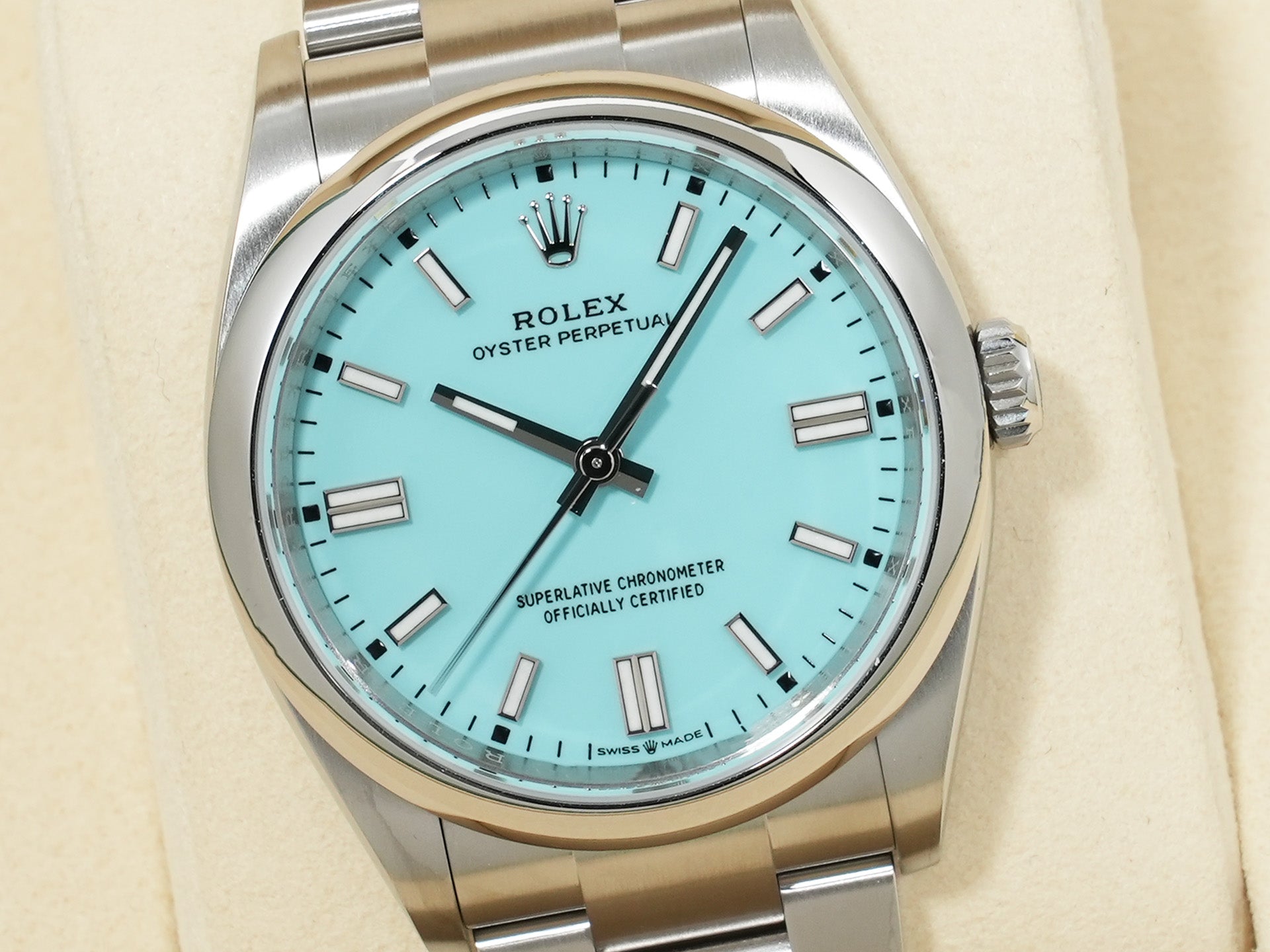 ロレックス オイスターパーペチュアル36 Ref.126000 ステンレススチール ターコイズ文字盤 未使用 7229un39