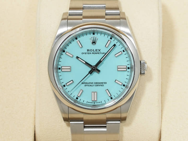ロレックス オイスターパーペチュアル36 Ref.126000 ステンレススチール ターコイズ文字盤 未使用 7229un39