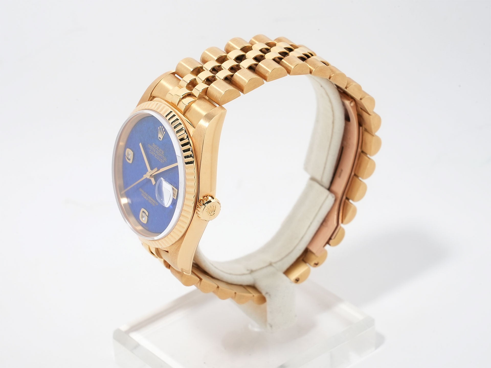 Rolex Datejust Ref. 16238 2BR Yellow Gold Lapis Lazuli x 2P Diamond Dial Excellent Used Condition w8n7uj64
