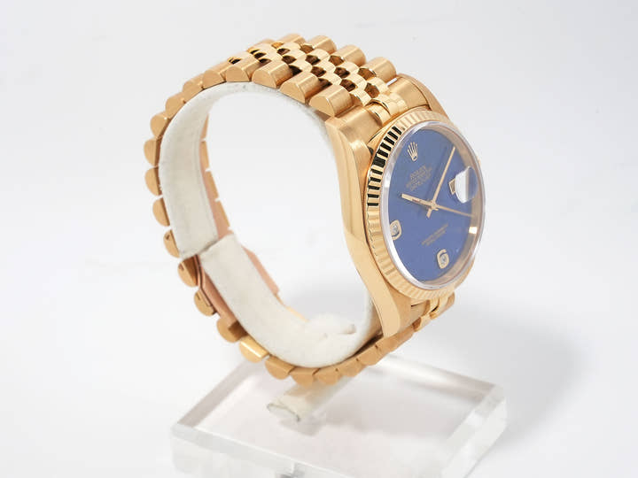 Rolex Datejust Ref. 16238 2BR Yellow Gold Lapis Lazuli x 2P Diamond Dial Excellent Used Condition w8n7uj64