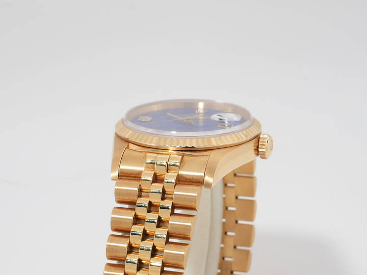 Rolex Datejust Ref. 16238 2BR Yellow Gold Lapis Lazuli x 2P Diamond Dial Excellent Used Condition w8n7uj64